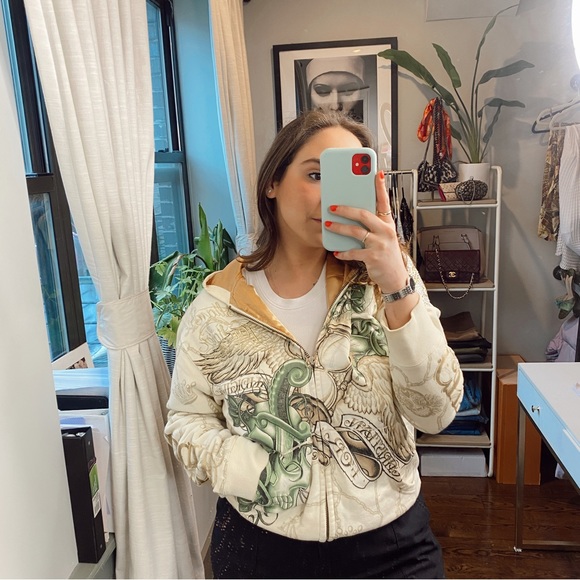 Christian Audigier Sweaters Rare Christian Audigier Zip Up Hoodie